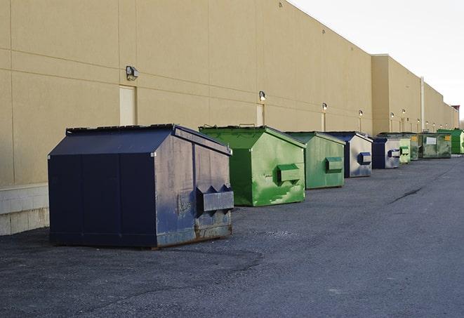 dumpsters lined up waiting to be filled with construction waste in Clearwater Beach